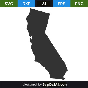 California Map SVG Cut File, PNG, EPS, .AI, DXF Design