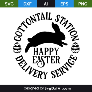 Cottontail Station SVG Cut File, PNG, EPS, .AI, DXF Design