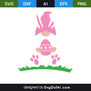 Easter Gnome Happy Easter SVG Cut File, PNG, EPS, .AI, DXF Design
