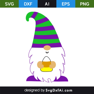Cute Halloween Gnome SVG Cut File, PNG, EPS, .AI, DXF Design