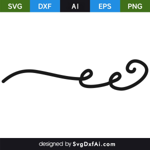 Swirl Ornament Stroke Divider SVG Cut File, PNG, EPS, .AI, DXF Design